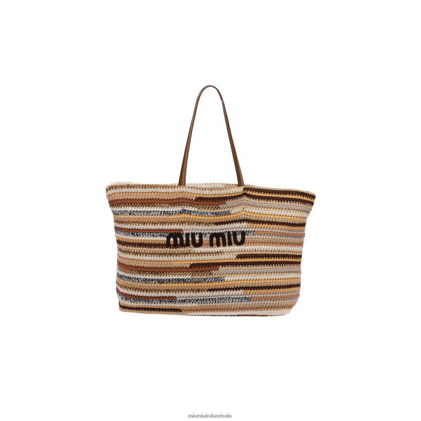 IE Miu MiuCollection Crochet Tote Bag Natural XJN62J131