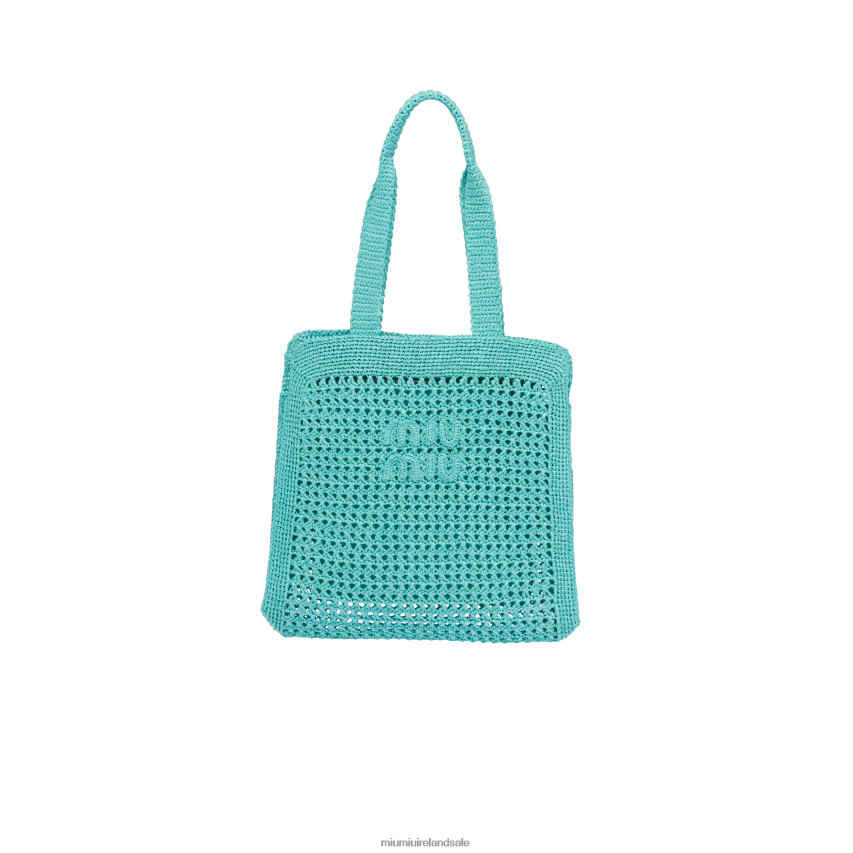 IE Miu MiuCollection Fabric Tote Bag Jade Green XJN62J128