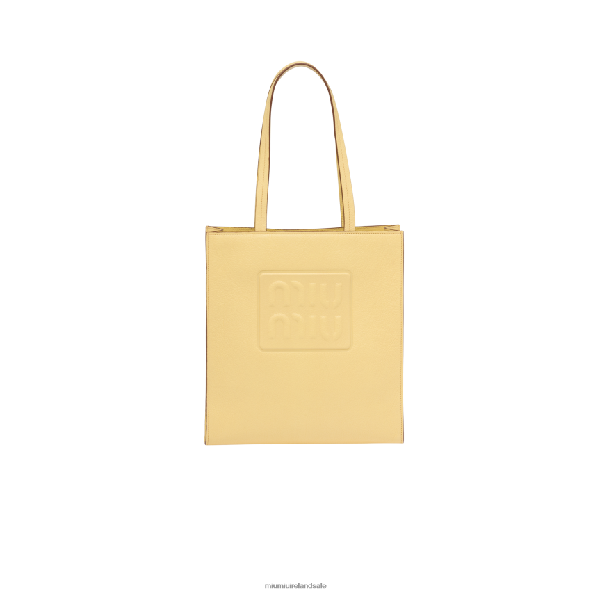 IE Miu MiuCollection Madras Tote Bag Lemon Yellow XJN62J121