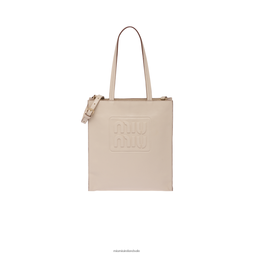 IE Miu MiuCollection Madras Tote Bag Raw White XJN62J120