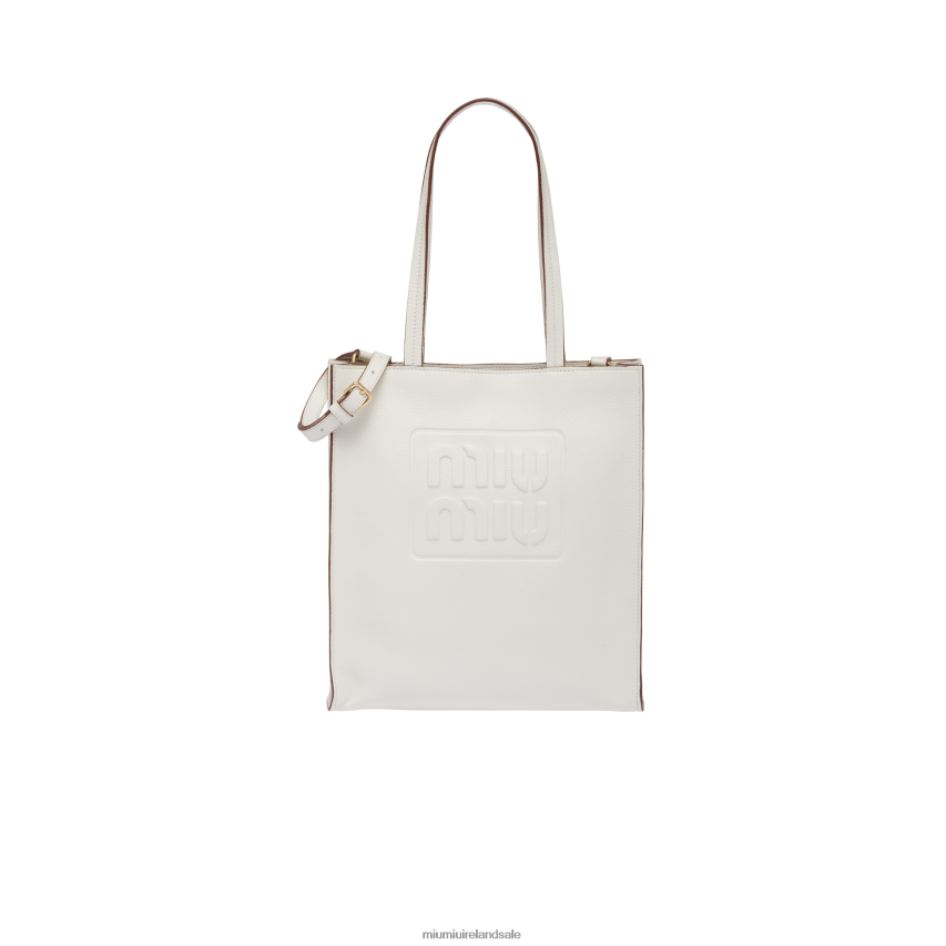 IE Miu MiuCollection Madras Tote Bag White XJN62J123