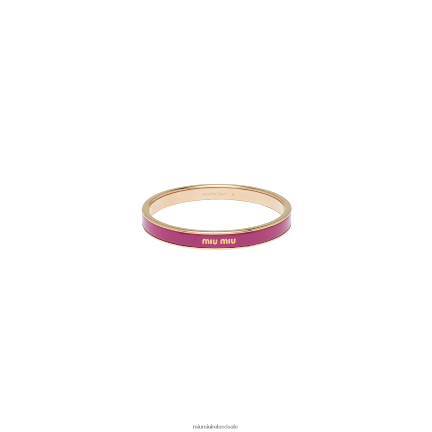 IE Miu MiuJewels Enameled Metal Bangle Bracelet Fuchsia XJN62J1336