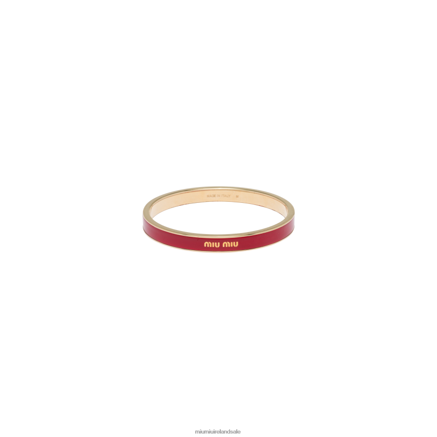 IE Miu MiuJewels Enameled Metal Bangle Bracelet Red XJN62J1335