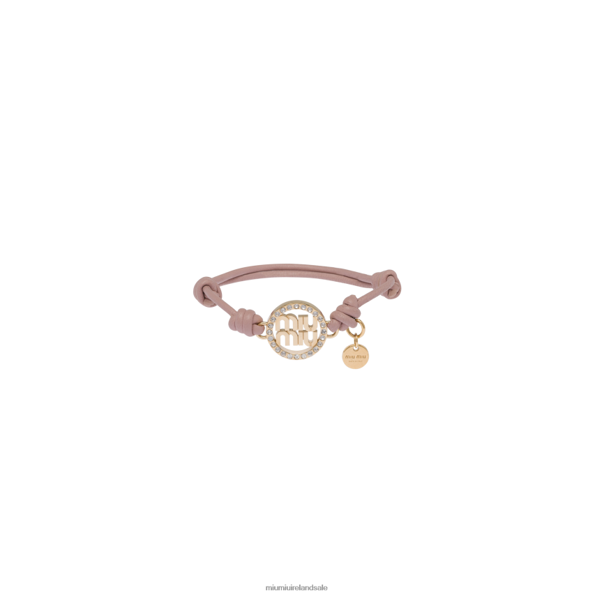 IE Miu MiuJewels Nappa Leather And Metal Bracelet Opal XJN62J1359
