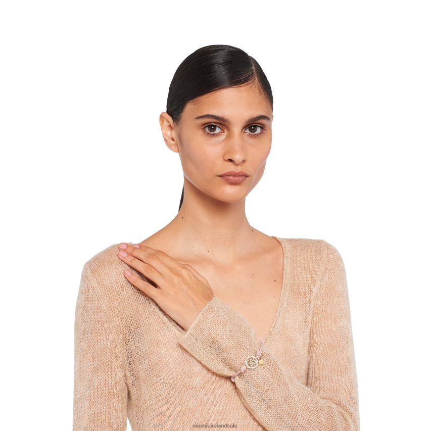 IE Miu MiuJewels Nappa Leather And Metal Bracelet Opal XJN62J1359