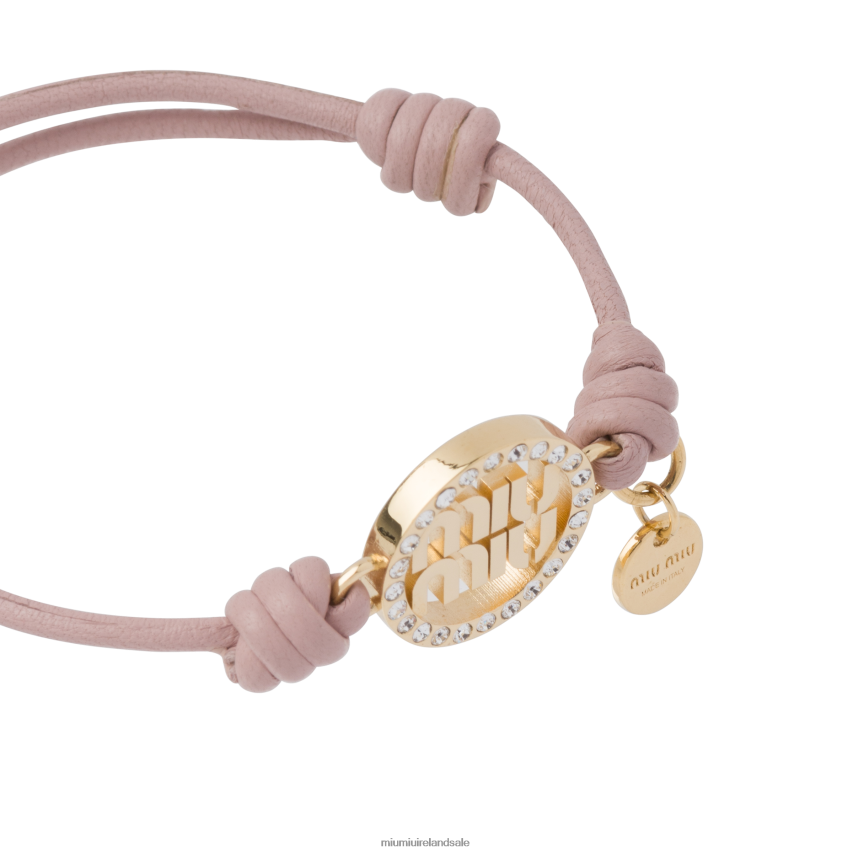 IE Miu MiuJewels Nappa Leather And Metal Bracelet Opal XJN62J1359
