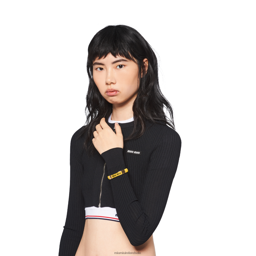 IE Miu MiuJewels Nappa Leather And Metal Bracelet With Logo Sunny Yellow XJN62J1348