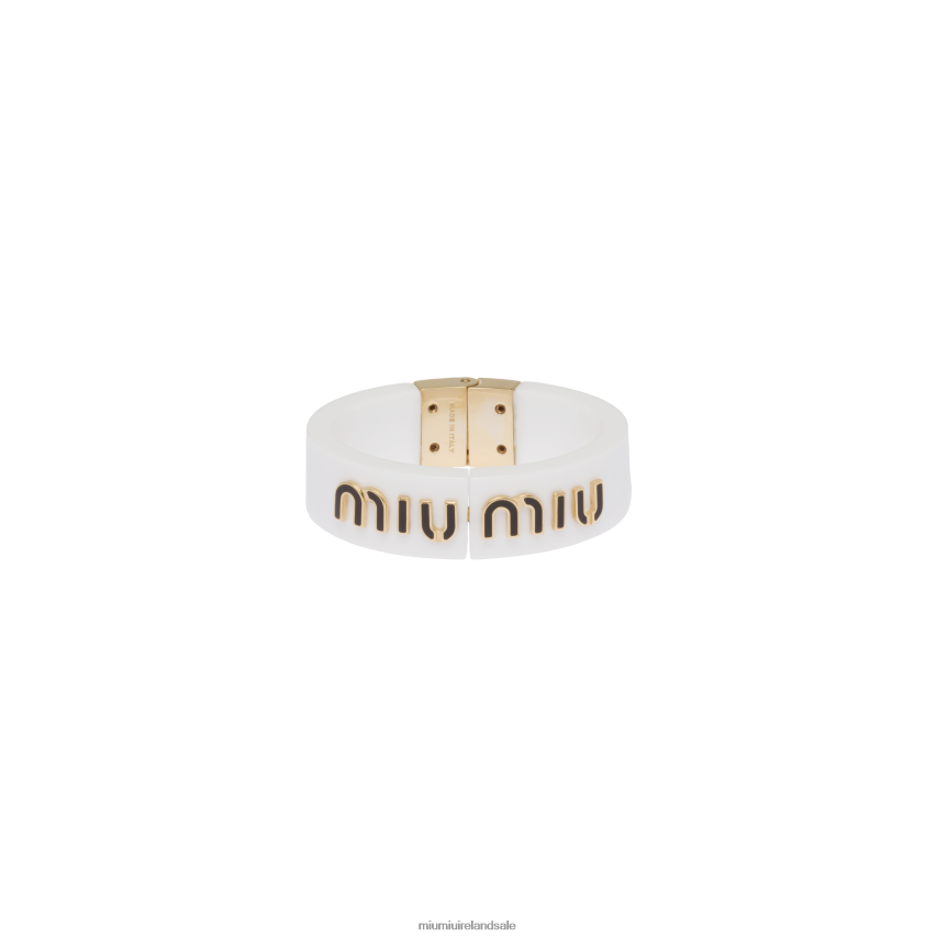 IE Miu MiuJewels Plexiglas And Metal Bracelet White/Black XJN62J1361