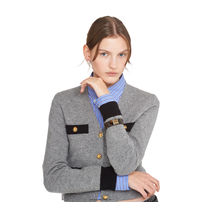 IE Miu MiuJewels Plexiglass And Metal Bracelet Tortoiseshell/Gold XJN62J1362