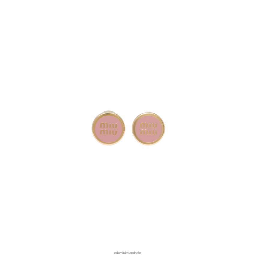 IE Miu MiuJewels Enameled Metal Earrings Orchid Pink XJN62J1304
