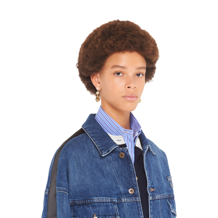 IE Miu MiuJewels Metal And Pearl Earrings Gold/Cream XJN62J1308