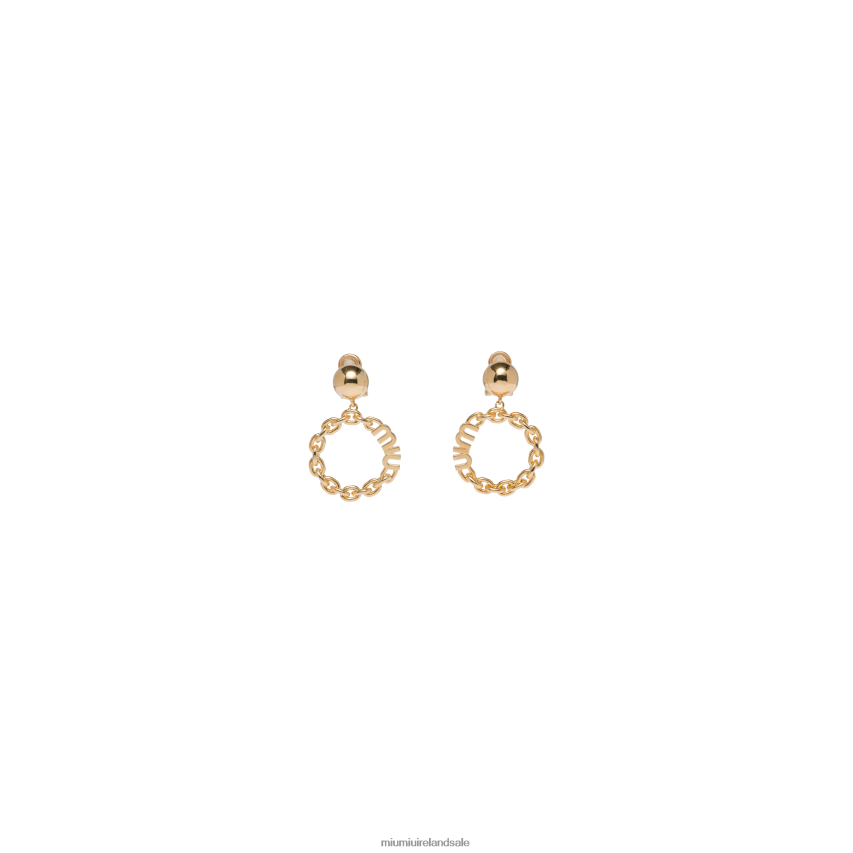 IE Miu MiuJewels Metal Earrings Gold XJN62J1324