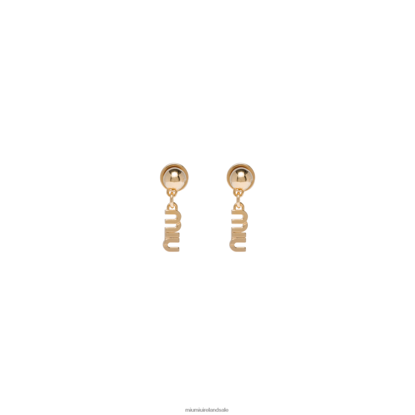 IE Miu MiuJewels Metal Earrings Gold XJN62J1325