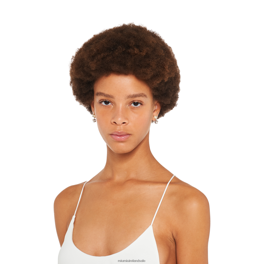 IE Miu MiuJewels Metal Earrings With Pearls And Crystals Cream XJN62J1323