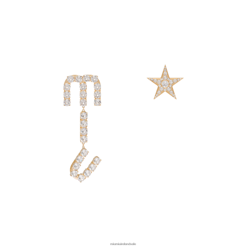 IE Miu MiuJewels Pendant Earrings With Crystals Gold XJN62J1309