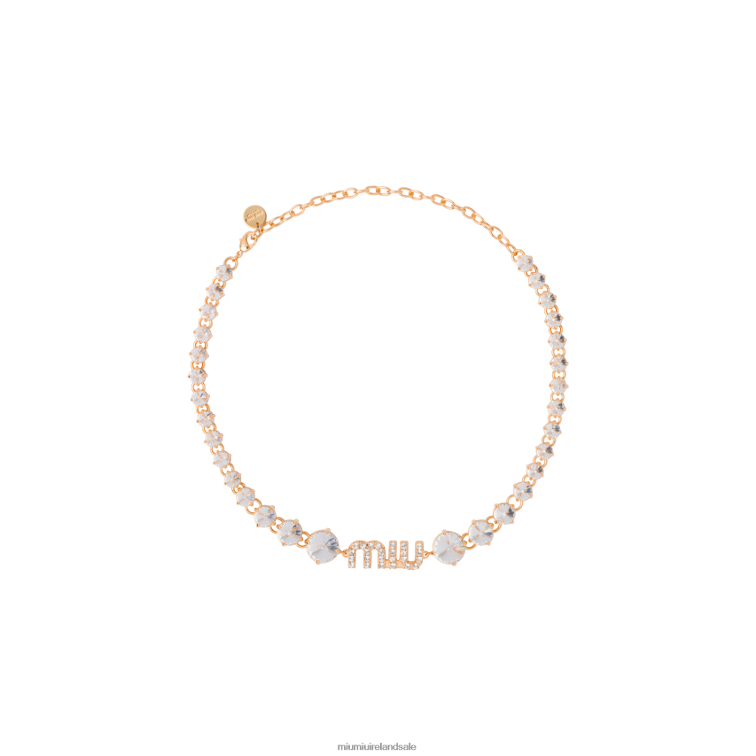 IE Miu MiuJewels Crystal Necklace Gold XJN62J1367