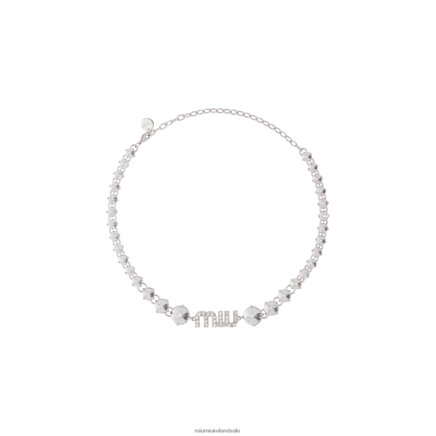 IE Miu MiuJewels Crystal Necklace Steel XJN62J1368