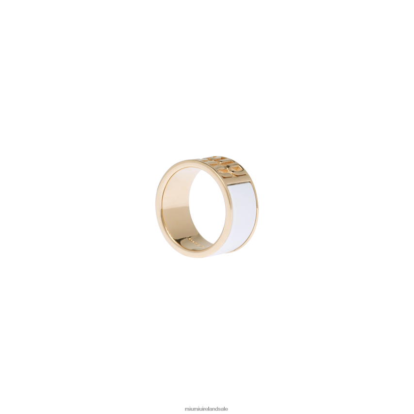 IE Miu MiuJewels Enameled Metal Ring White XJN62J1382