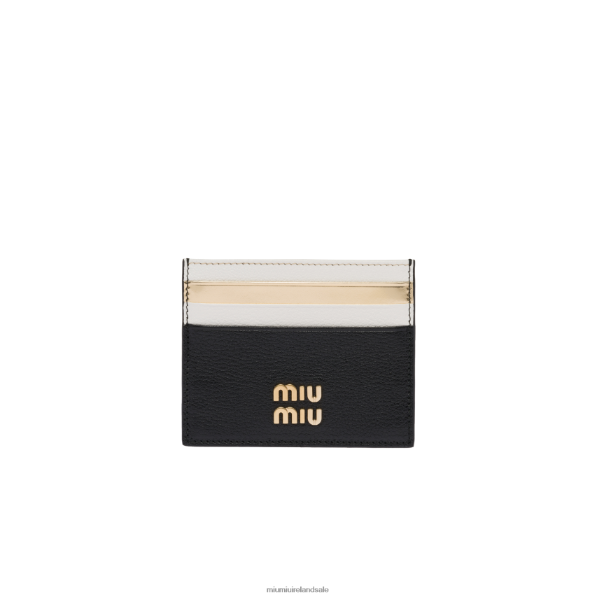 IE Miu MiuCollection Leather Card Holder Black/White XJN62J1055