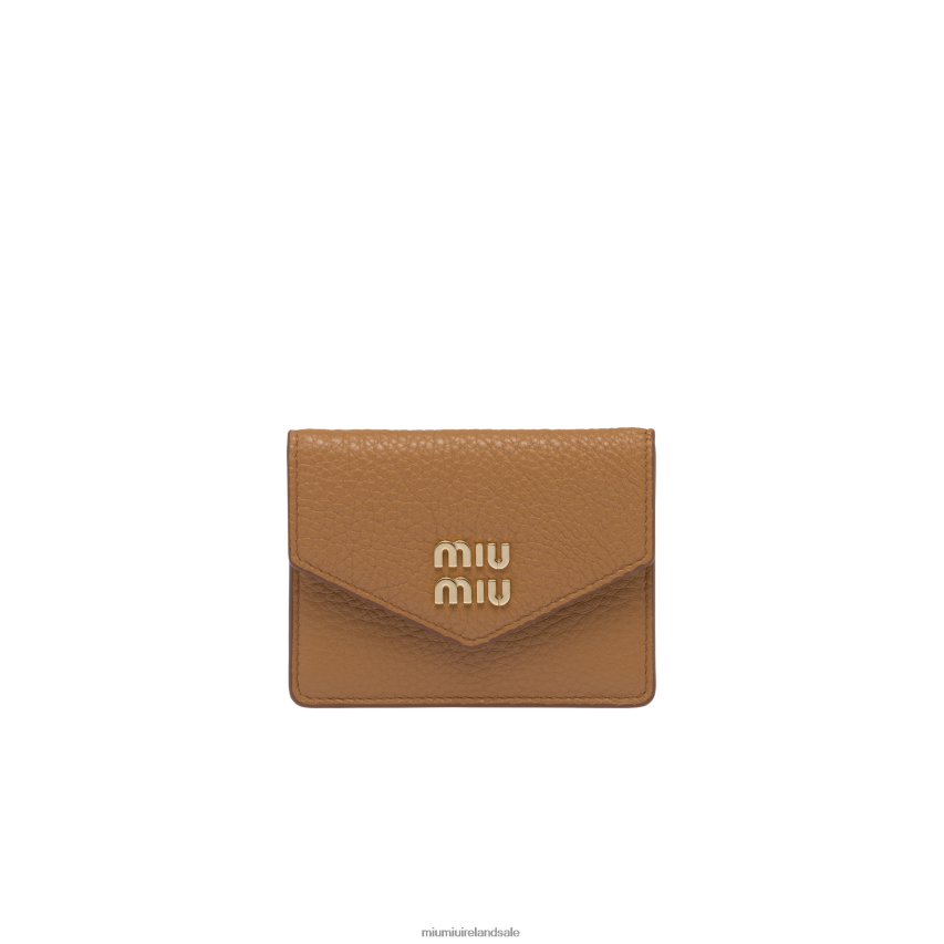 IE Miu MiuCollection Leather Card Holder Caramel XJN62J1063