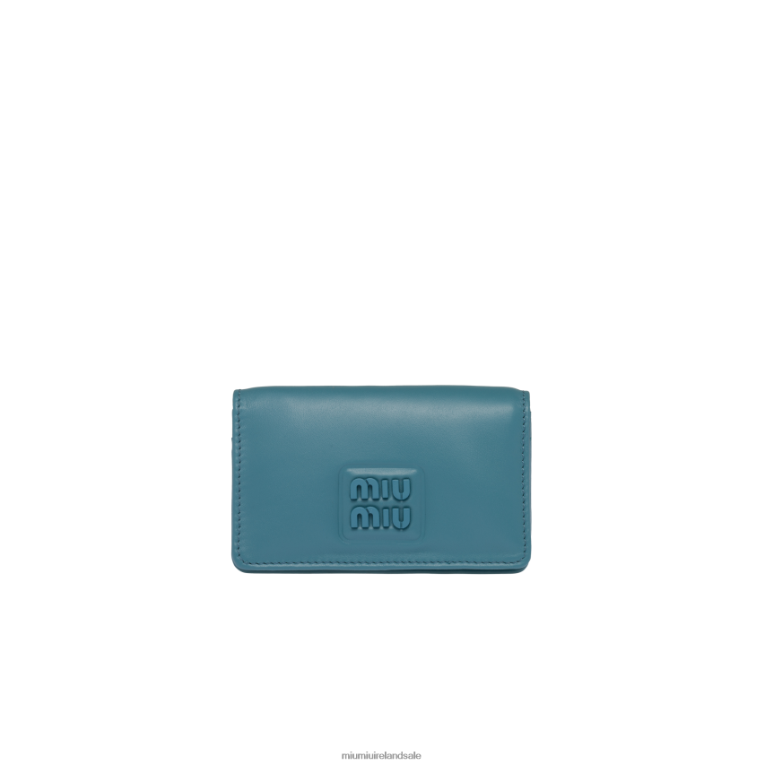 IE Miu MiuCollection Leather Card Holder Marina Blue XJN62J1032