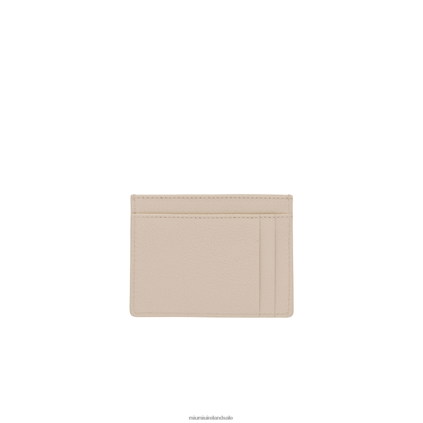 IE Miu MiuCollection Madras Leather Card Holder Raw White XJN62J1057