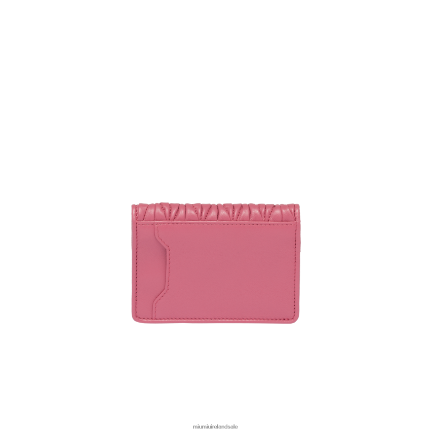 IE Miu MiuCollection Matelasse Nappa Leather Card Holder Begonia Pink XJN62J1044
