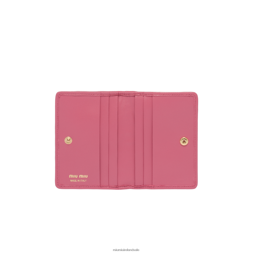 IE Miu MiuCollection Matelasse Nappa Leather Card Holder Begonia Pink XJN62J1044