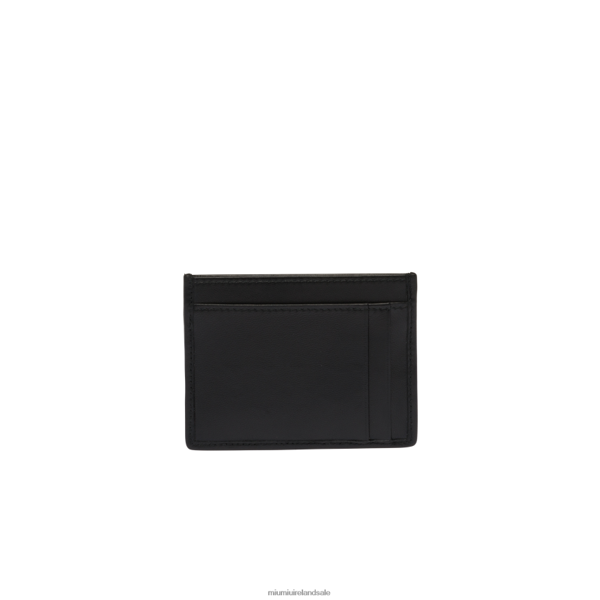 IE Miu MiuCollection Matelasse Nappa Leather Card Holder Black XJN62J1035