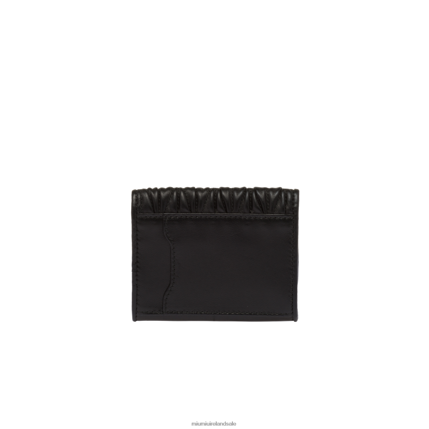 IE Miu MiuCollection Matelasse Nappa Leather Card Holder Black XJN62J1047