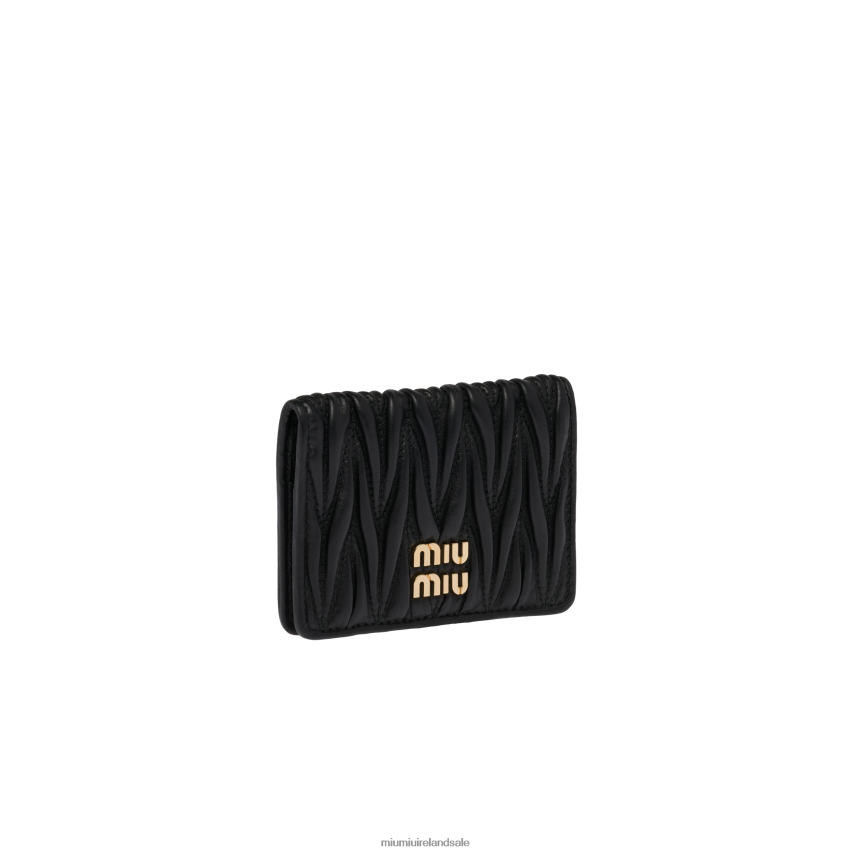 IE Miu MiuCollection Matelasse Nappa Leather Card Holder Black XJN62J1049
