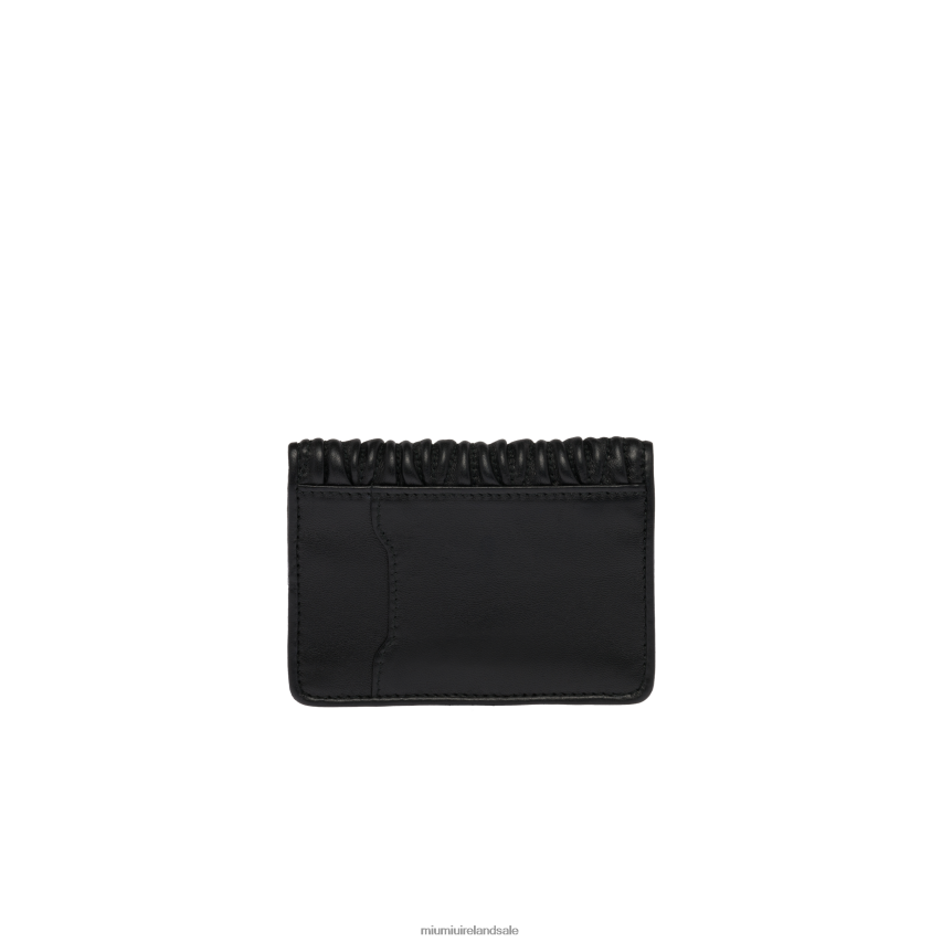 IE Miu MiuCollection Matelasse Nappa Leather Card Holder Black XJN62J1049