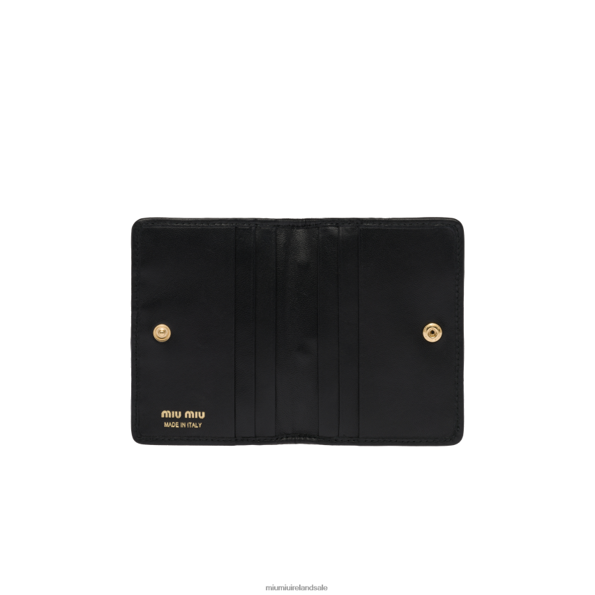 IE Miu MiuCollection Matelasse Nappa Leather Card Holder Black XJN62J1049