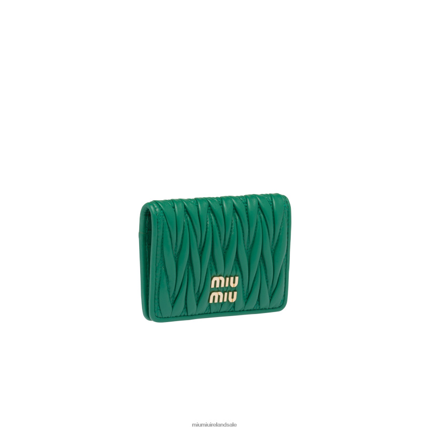 IE Miu MiuCollection Matelasse Nappa Leather Card Holder Mango XJN62J1048