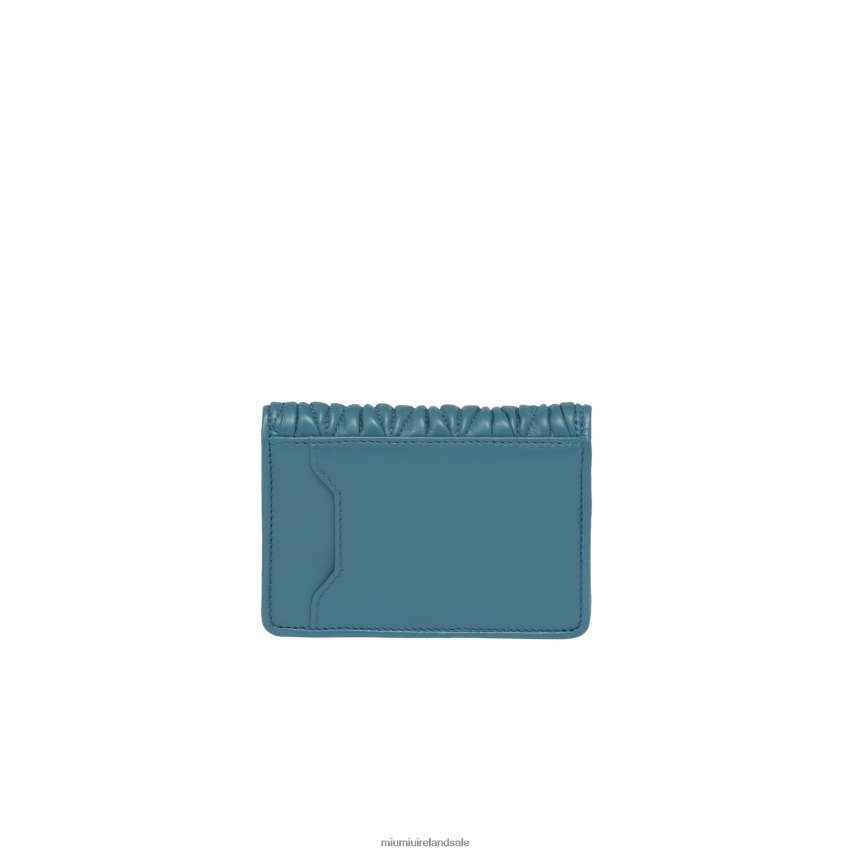 IE Miu MiuCollection Matelasse Nappa Leather Card Holder Marina Blue XJN62J1046