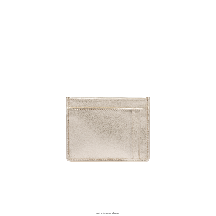 IE Miu MiuCollection Matelasse Nappa Leather Card Holder Pyrite XJN62J1043