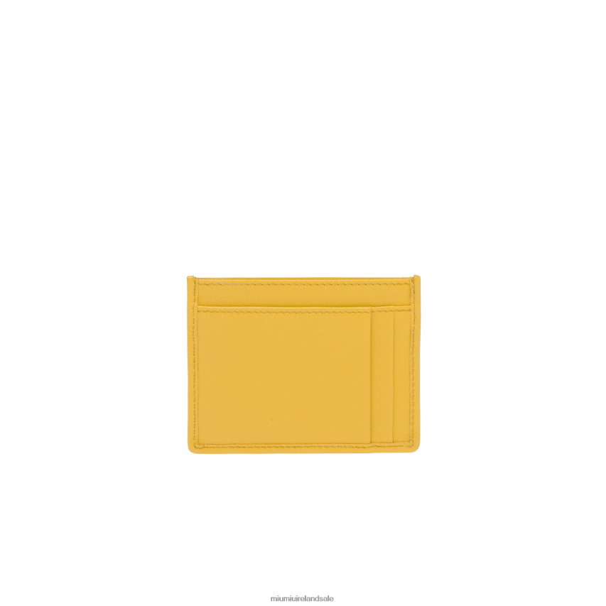 IE Miu MiuCollection Matelasse Nappa Leather Card Holder Sunny Yellow XJN62J1038