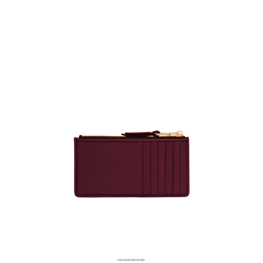 IE Miu MiuCollection Matelasse Nappa Leather Envelope Wallet Amaranth Red/Maize Yellow XJN62J1034