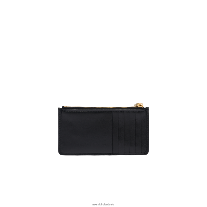 IE Miu MiuCollection Matelasse Nappa Leather Envelope Wallet Black XJN62J1033