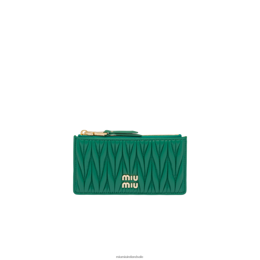 IE Miu MiuCollection Matelasse Nappa Leather Envelope Wallet Mango XJN62J1053