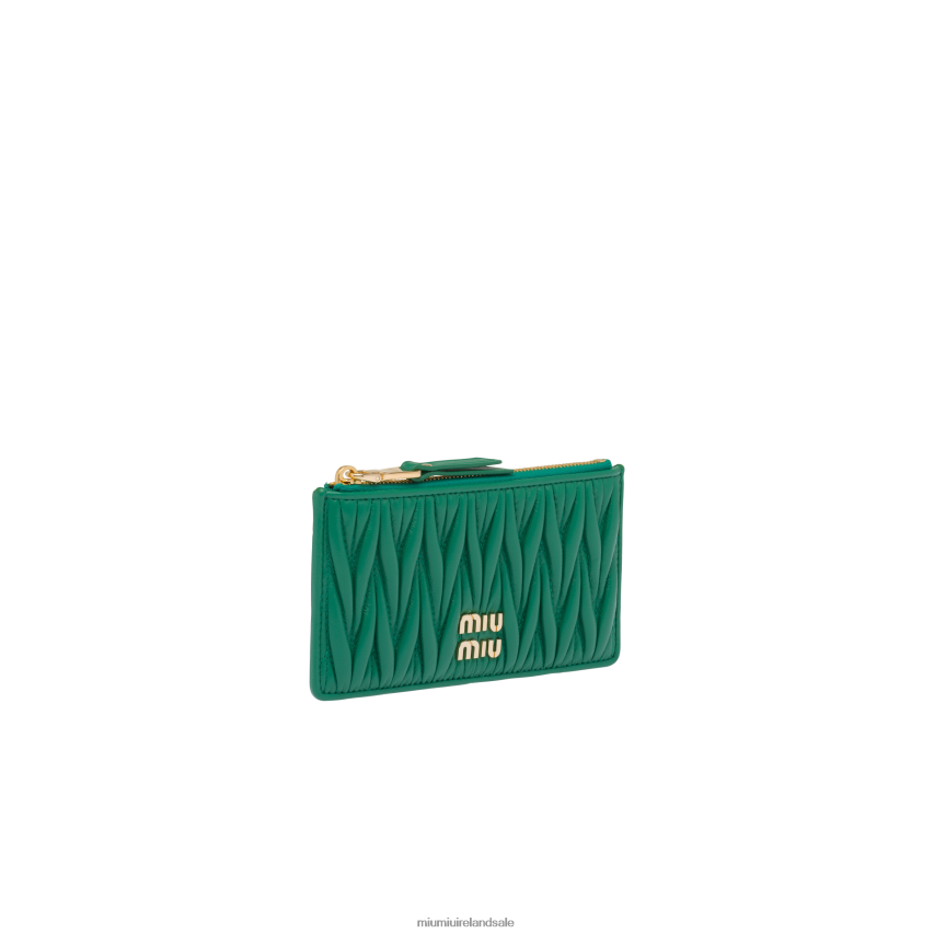 IE Miu MiuCollection Matelasse Nappa Leather Envelope Wallet Mango XJN62J1053