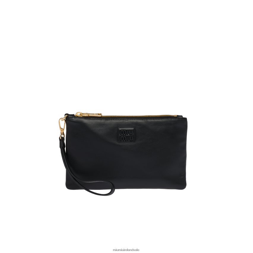 IE Miu MiuCollection Leather Pouch Black XJN62J1091