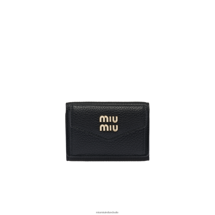 IE Miu MiuCollection Small Leather Wallet Black XJN62J1078
