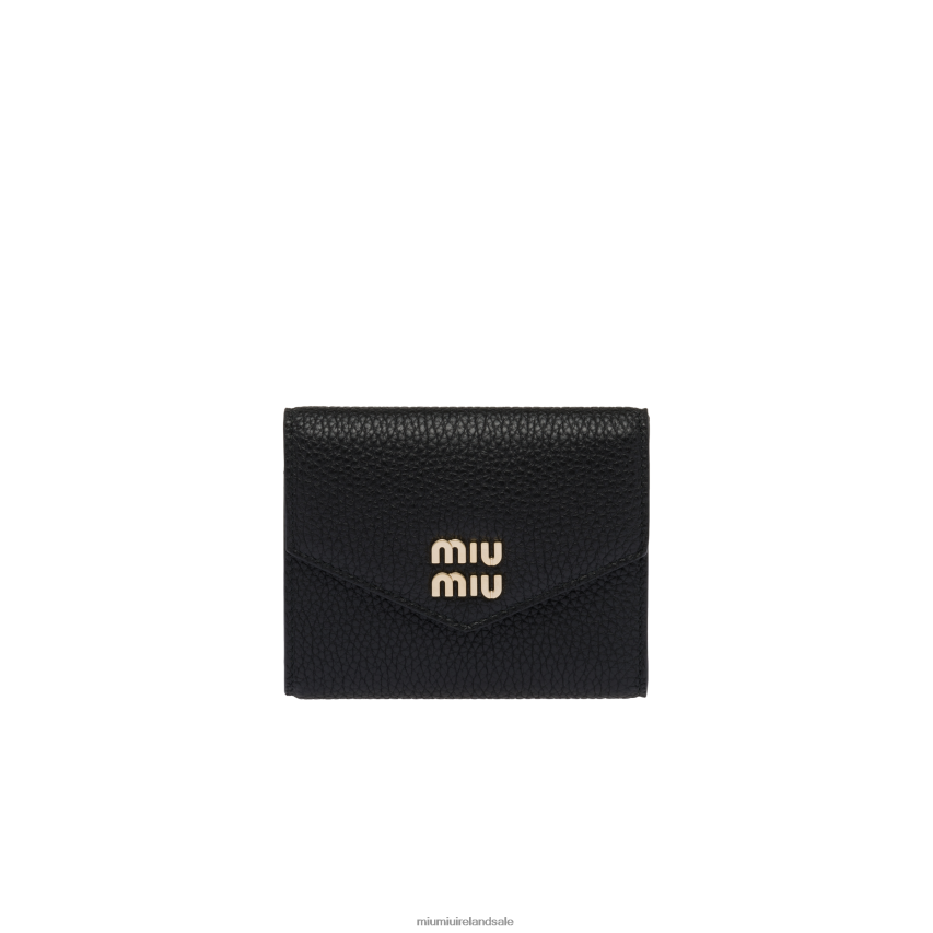 IE Miu MiuCollection Small Leather Wallet Black XJN62J1080