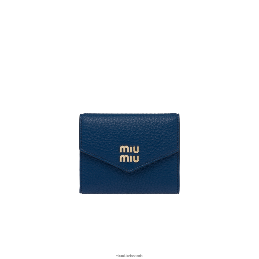 IE Miu MiuCollection Small Leather Wallet Bluette XJN62J1081