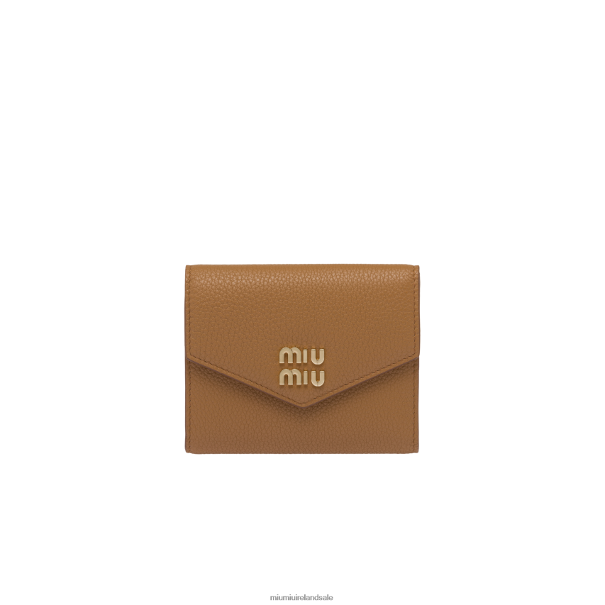 IE Miu MiuCollection Small Leather Wallet Caramel XJN62J1082