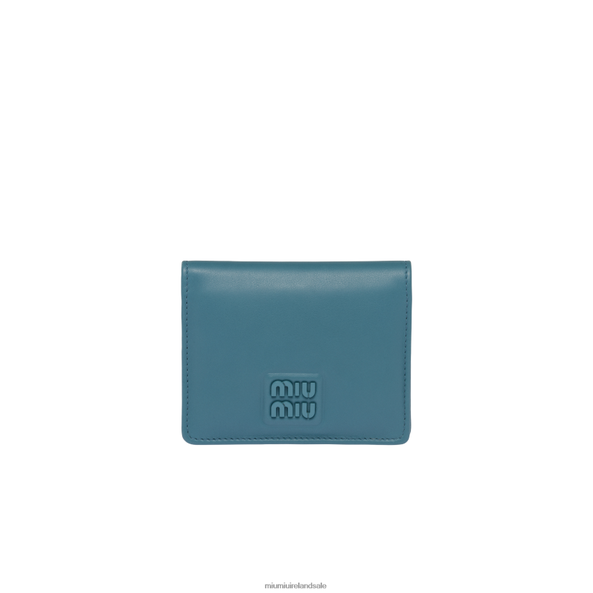 IE Miu MiuCollection Small Leather Wallet Marina Blue XJN62J1065