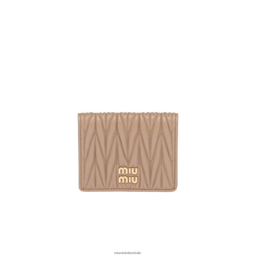 IE Miu MiuCollection Small Matelasse Nappa Leather Wallet Cameo XJN62J1073
