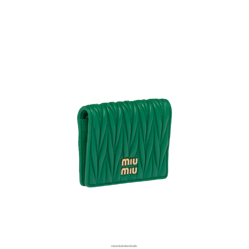 IE Miu MiuCollection Small Matelasse Nappa Leather Wallet Mango XJN62J1077