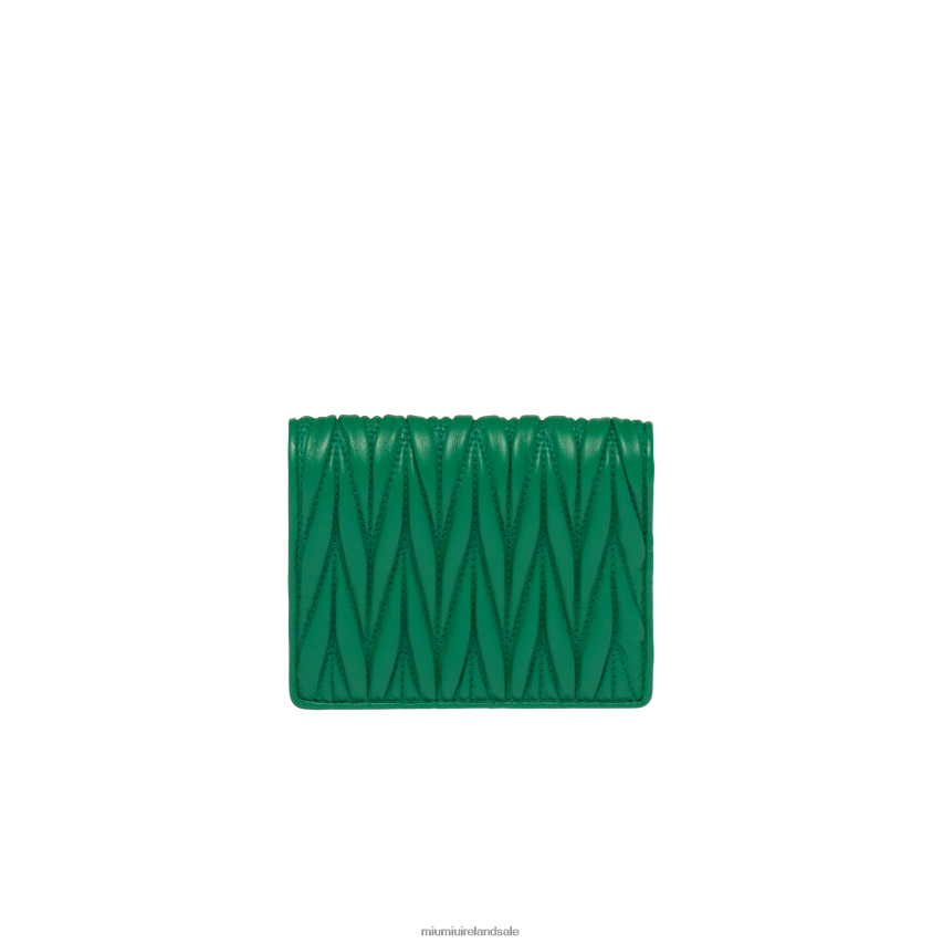 IE Miu MiuCollection Small Matelasse Nappa Leather Wallet Mango XJN62J1077